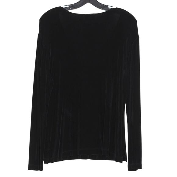 Chicos Travelers Cardigan Slinky Minimalist Academia Button Up Black 2 Large 12 - Picture 2 of 4